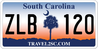 SC license plate ZLB120