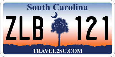 SC license plate ZLB121