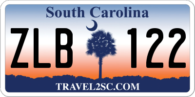 SC license plate ZLB122
