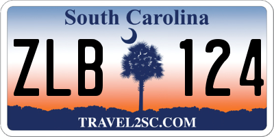 SC license plate ZLB124
