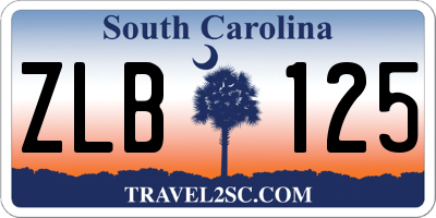 SC license plate ZLB125