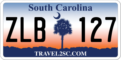 SC license plate ZLB127