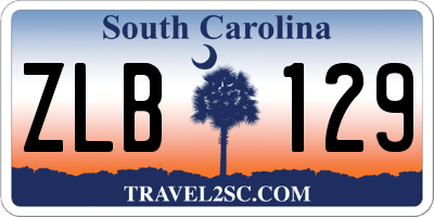 SC license plate ZLB129