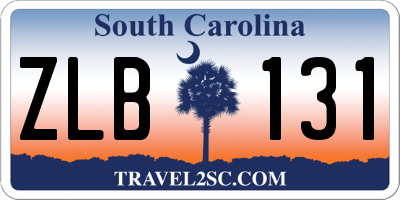 SC license plate ZLB131