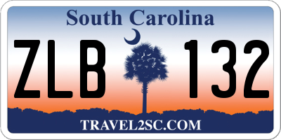 SC license plate ZLB132