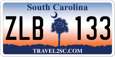 SC license plate ZLB133