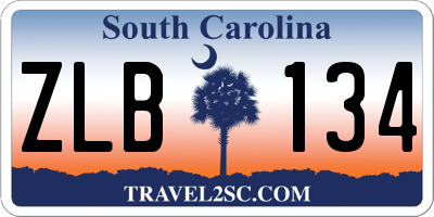 SC license plate ZLB134