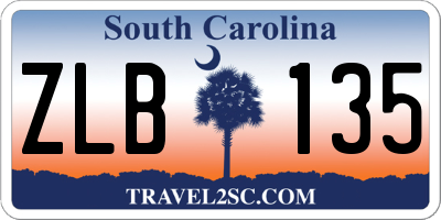 SC license plate ZLB135