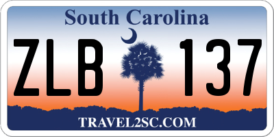 SC license plate ZLB137