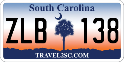 SC license plate ZLB138