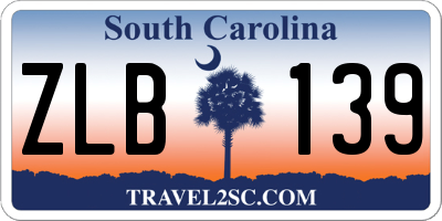 SC license plate ZLB139