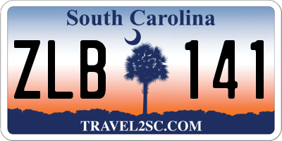 SC license plate ZLB141