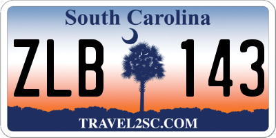 SC license plate ZLB143