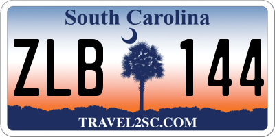 SC license plate ZLB144