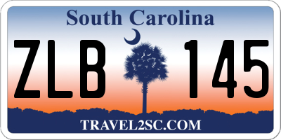 SC license plate ZLB145
