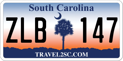 SC license plate ZLB147