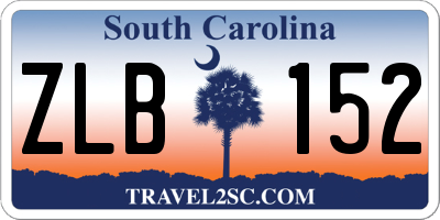 SC license plate ZLB152