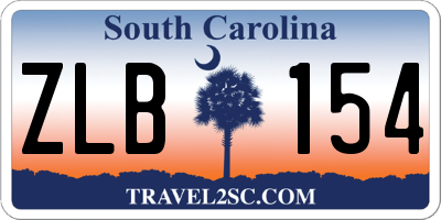 SC license plate ZLB154