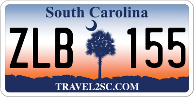 SC license plate ZLB155