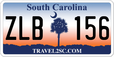 SC license plate ZLB156