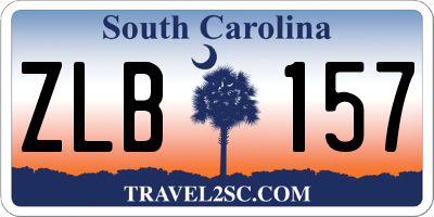 SC license plate ZLB157