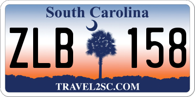 SC license plate ZLB158
