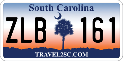 SC license plate ZLB161