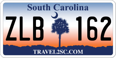 SC license plate ZLB162