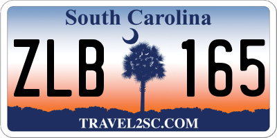 SC license plate ZLB165