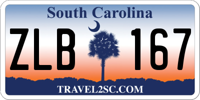 SC license plate ZLB167