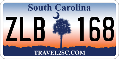 SC license plate ZLB168
