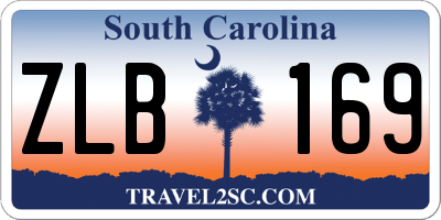 SC license plate ZLB169