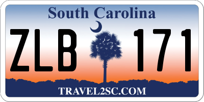 SC license plate ZLB171