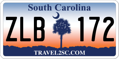 SC license plate ZLB172