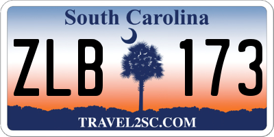 SC license plate ZLB173
