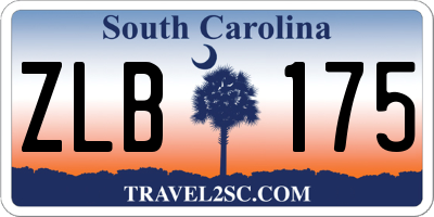 SC license plate ZLB175