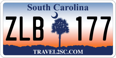 SC license plate ZLB177