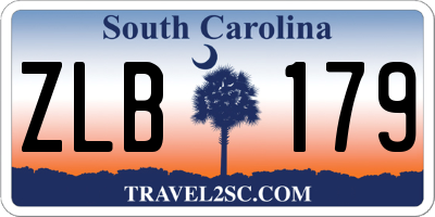 SC license plate ZLB179