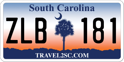 SC license plate ZLB181