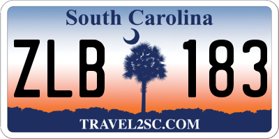 SC license plate ZLB183