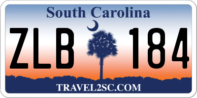 SC license plate ZLB184
