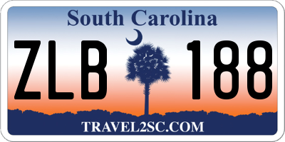 SC license plate ZLB188