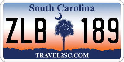SC license plate ZLB189
