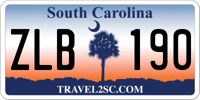 SC license plate ZLB190