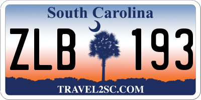 SC license plate ZLB193