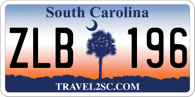 SC license plate ZLB196