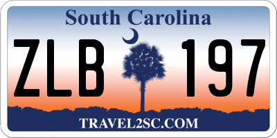 SC license plate ZLB197