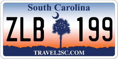 SC license plate ZLB199