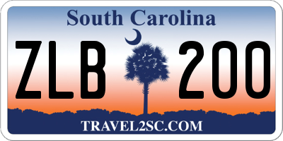 SC license plate ZLB200