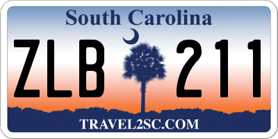 SC license plate ZLB211